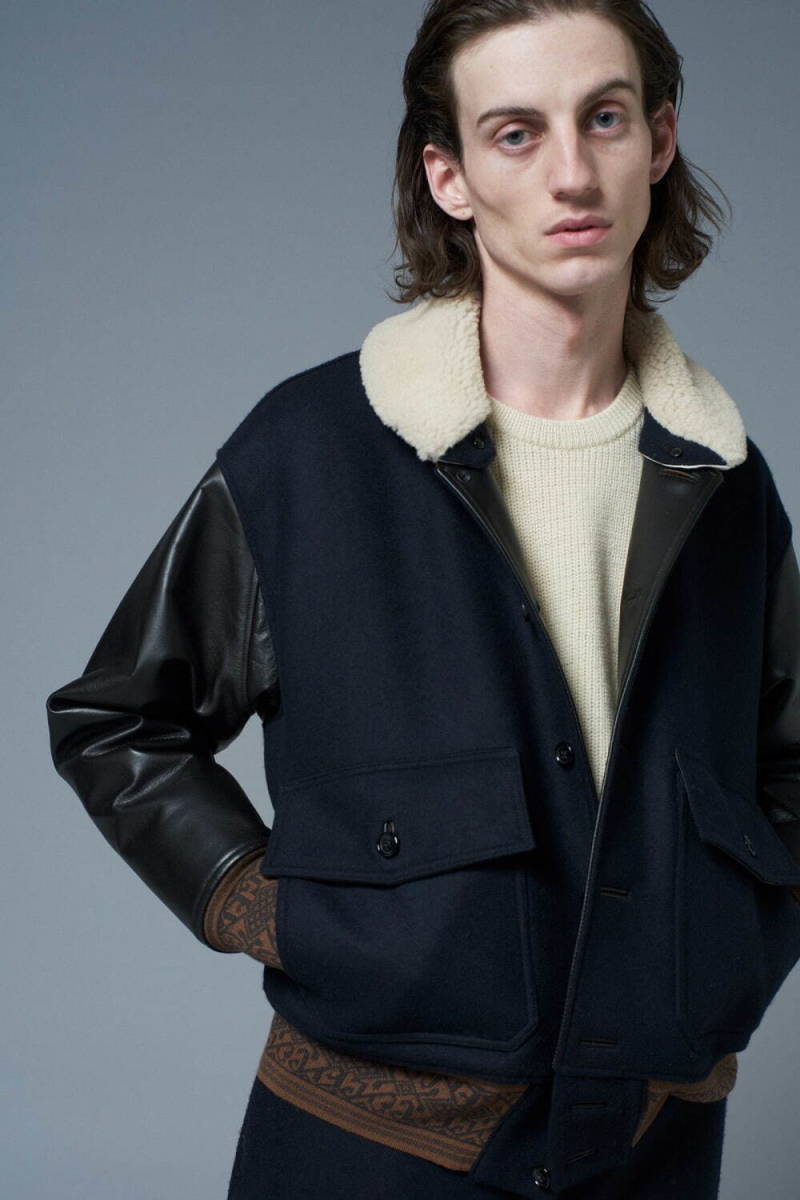 21aw 美品 NICENESS GIANT MOUTON D.NAVY × BROWN ナイスネス