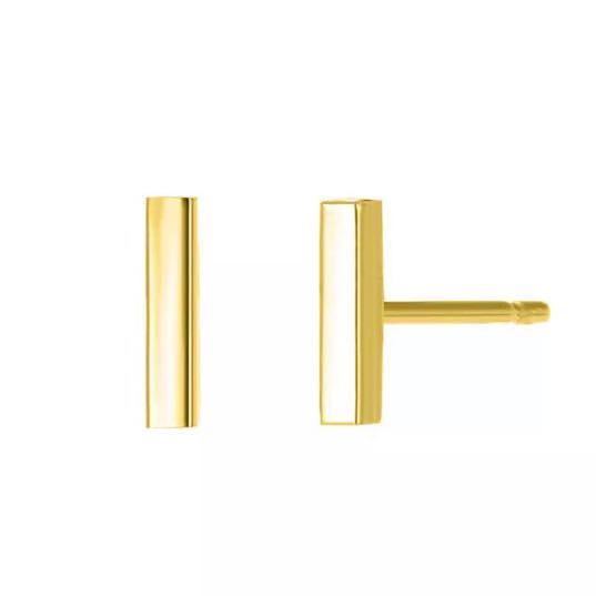  new goods stainless steel rectangle earrings Gold 10mm unisex . allergy 18kgp small earrings small pra gold . what . free shipping 