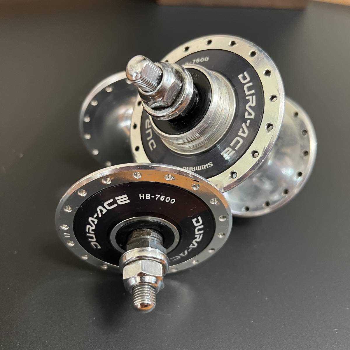  前後セット デュラエース DURA ACE HB-7600 フロント リア NJS 36H 100mm/120mm ピスト 競輪 トラックハブ SHIMANO TRACK HUB B_画像1