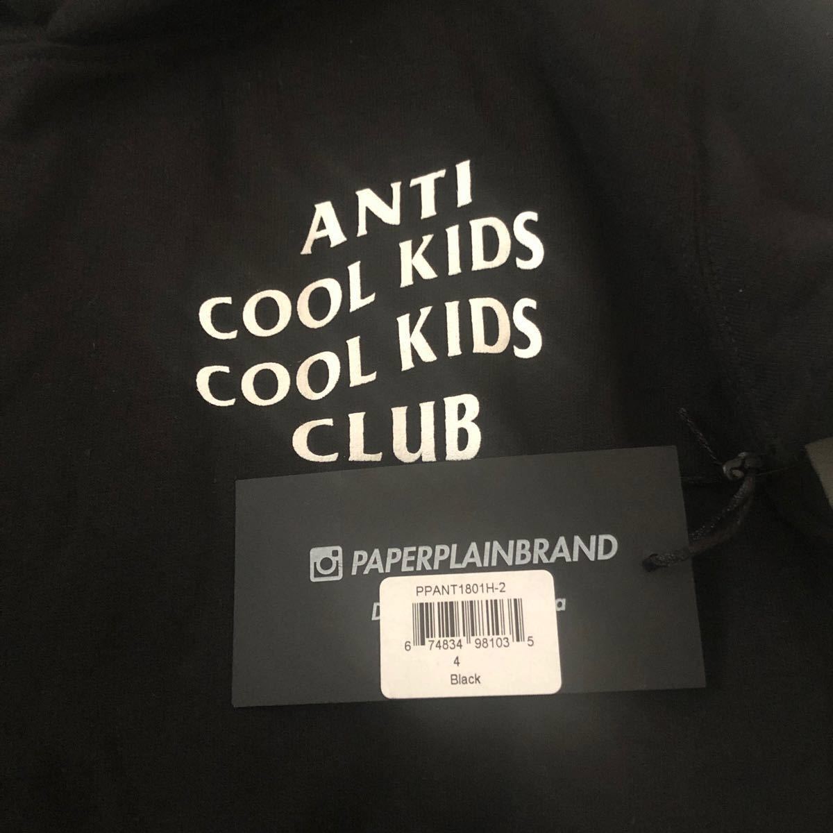 ANTI COOL KIDS HOODY バックプリント　フーディ　長袖　プルオーバー