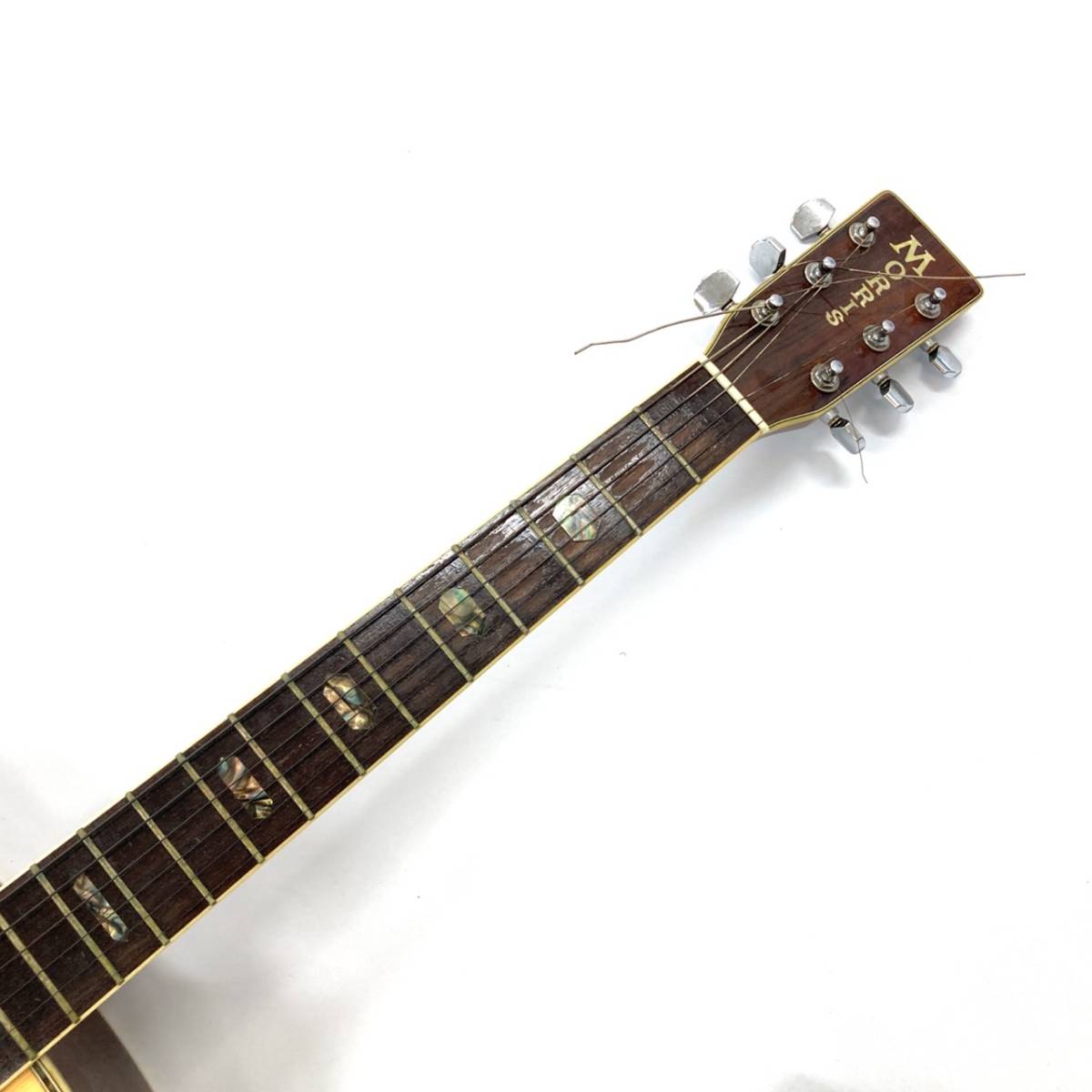 1円スタート Morris モーリス アコーティックギター W-40 1970s 縦ロゴ ヴィンテージ ハードケース付き 弦楽器 6弦 動作未