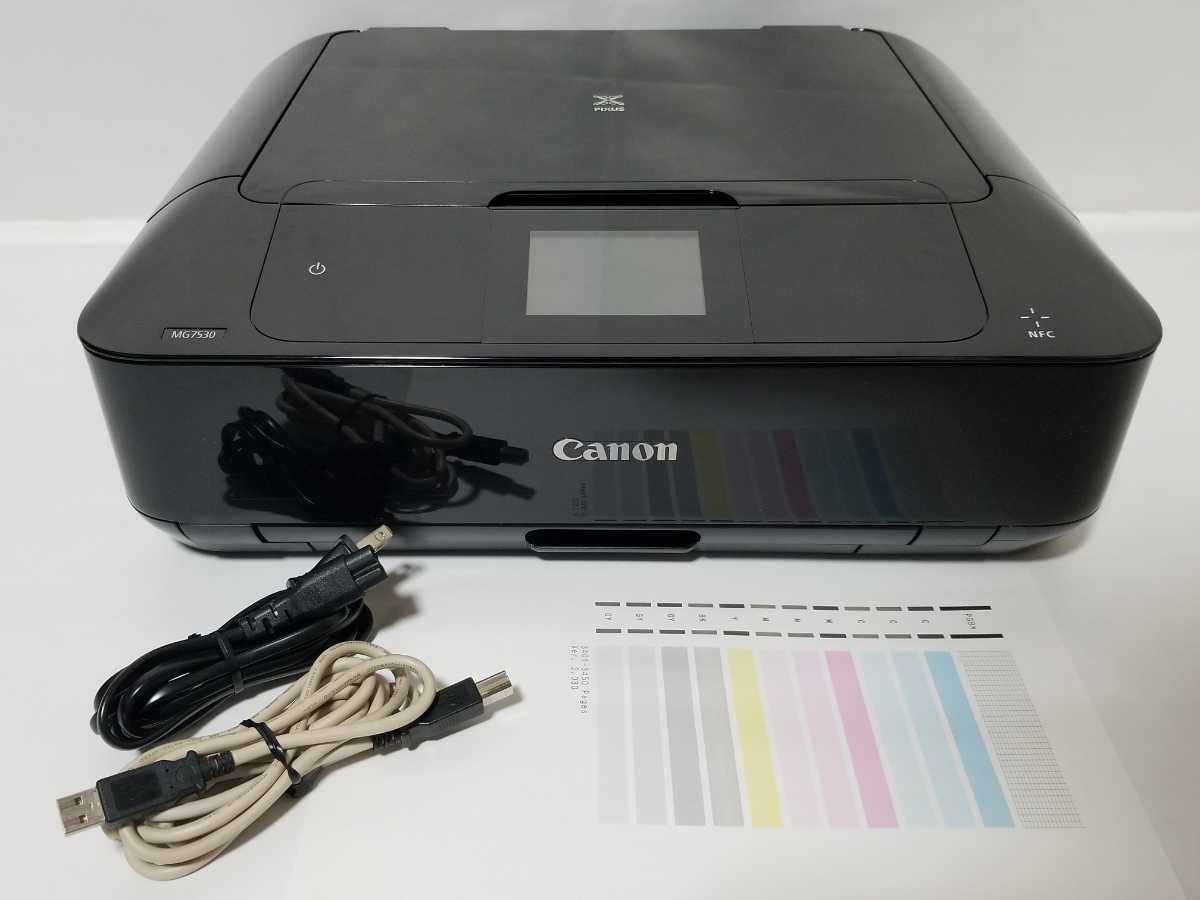 総印刷枚数3450枚 純正インク 全額返金保証付 Canon インクジェット複合機 インクジェットプリンター MG7530_画像1