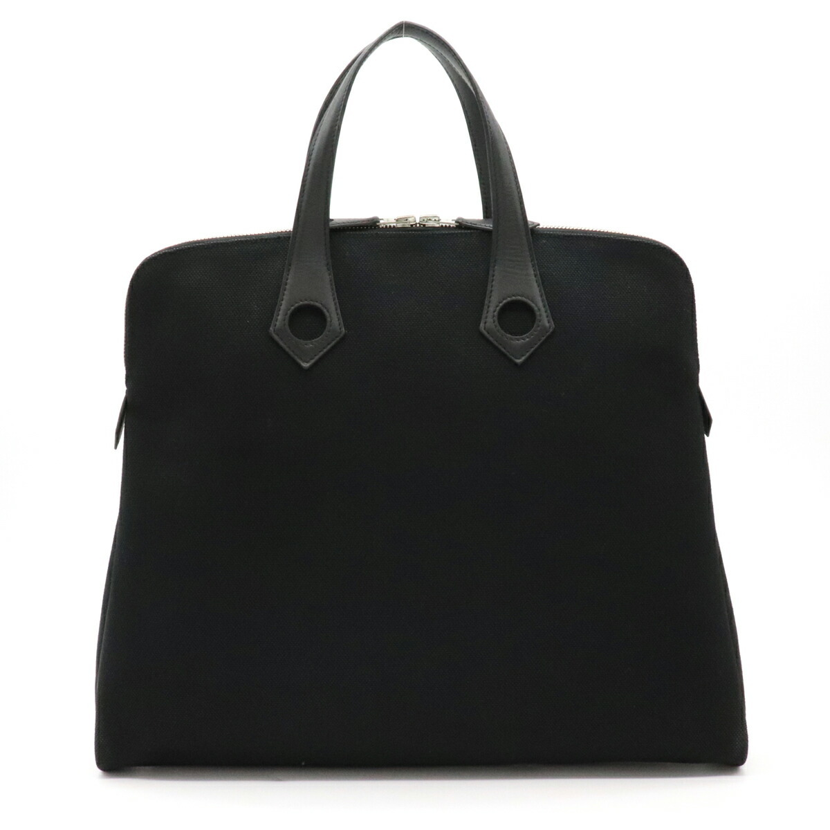 HERMES エルメス サックイブーMM ハンドバッグ キャンバス レザー