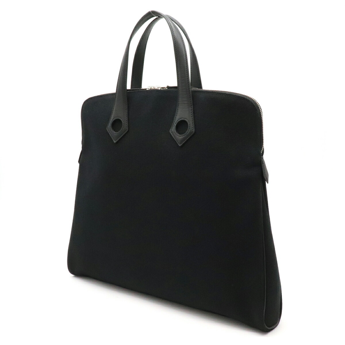 HERMES エルメス サックイブーMM ハンドバッグ キャンバス レザー