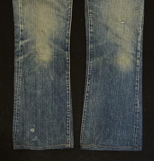 2刻印66前期74年70sビンテージLevi's517デニムW33ブーツカット美色インディゴ縦落ち42TALONジップ米国製USA製ジーンズ70年代フレア(ビッグe_画像10