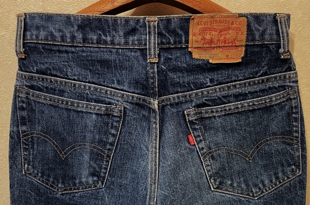 希少レングス81年USA製80sビンテージLevi's517デニム激色インディゴW33L29ブーツカット黒カン内シングル42TALON米国製ジーンズ80年代(70s66_画像3