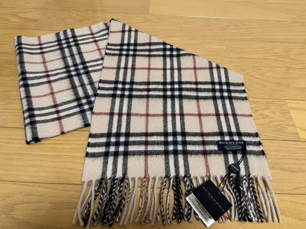 BURBERRY バーバリー マフラー カシミア100% タグ付き未使用品 薄い