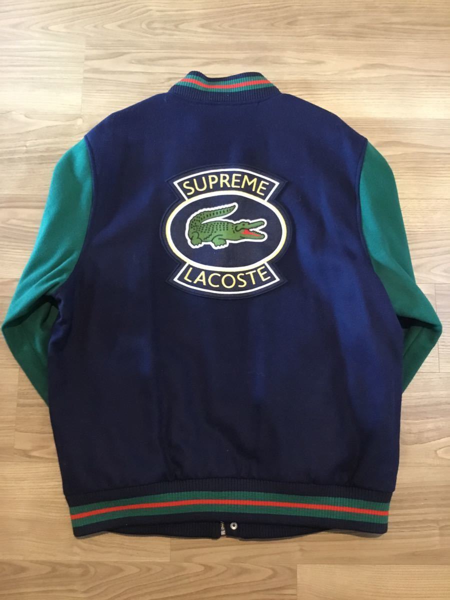 Supreme LACOSTE Wool Varsity Jacket L ラコステ シュプリーム 検