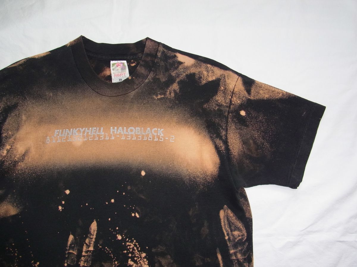 ☆ 90s ビンテージ HALOBLACK 『FUNKYHELL』 Tシャツ sizeL 黒 ☆USA古着 インダストリアル ロック バンド NINE INCH NAILS MARILYN MANSON_画像2