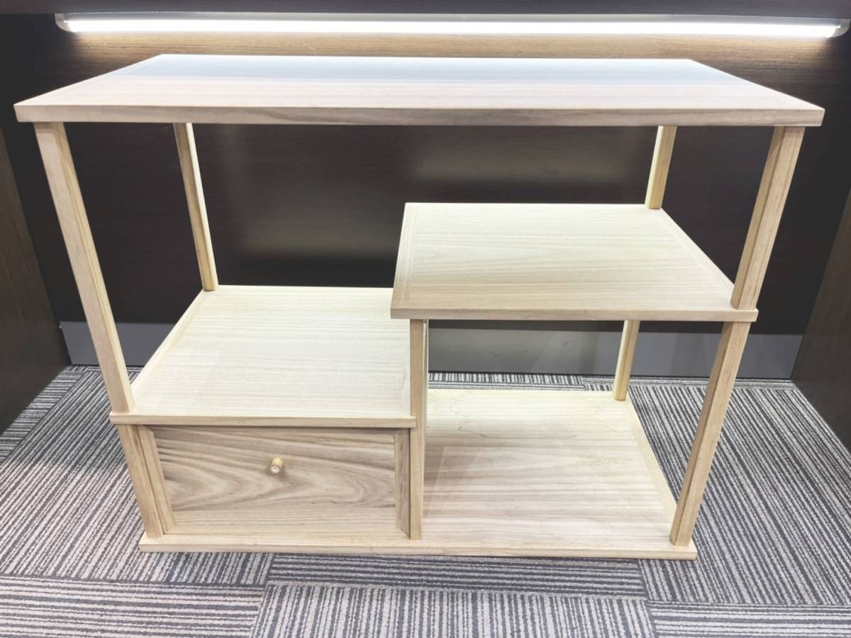 重 1円 美品 志野棚 袋棚 天然木 桐木地 組立式 骨董品 茶道具 茶道