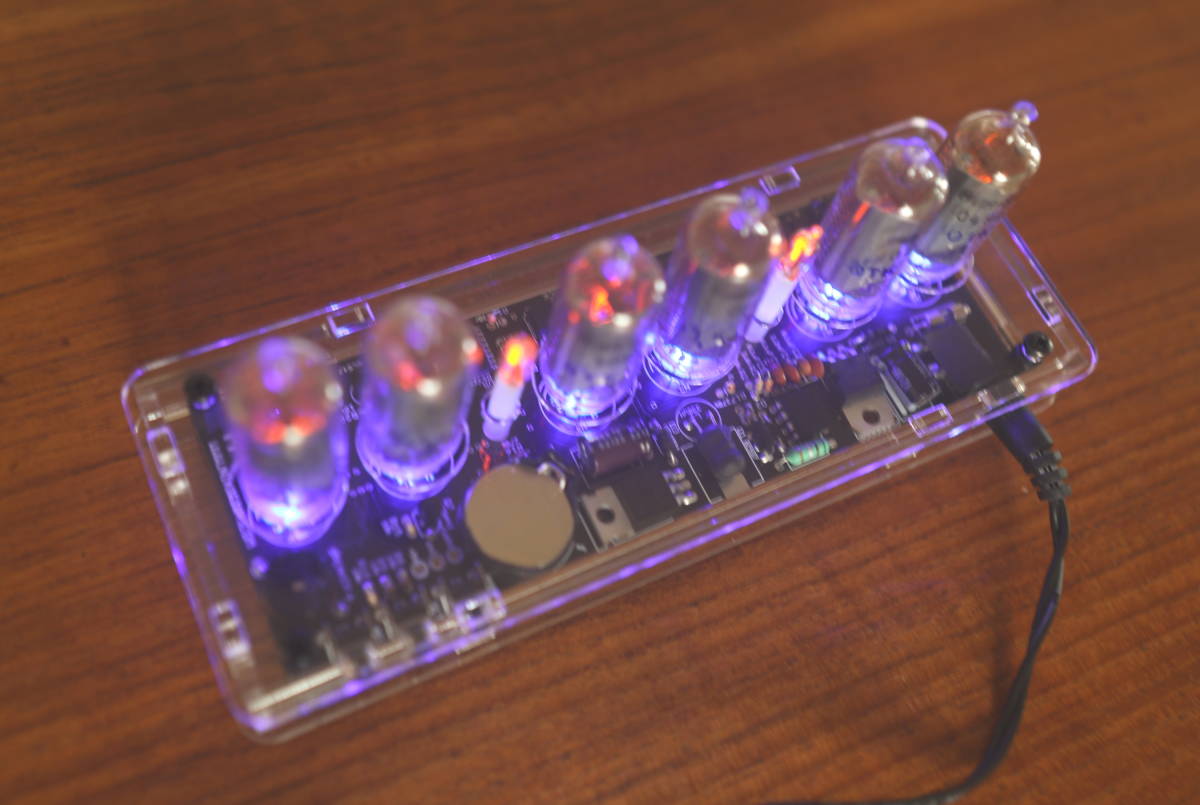 入手困難ニキシー管付き完成品>IN-8 ニキシー管時計 LED バックライト