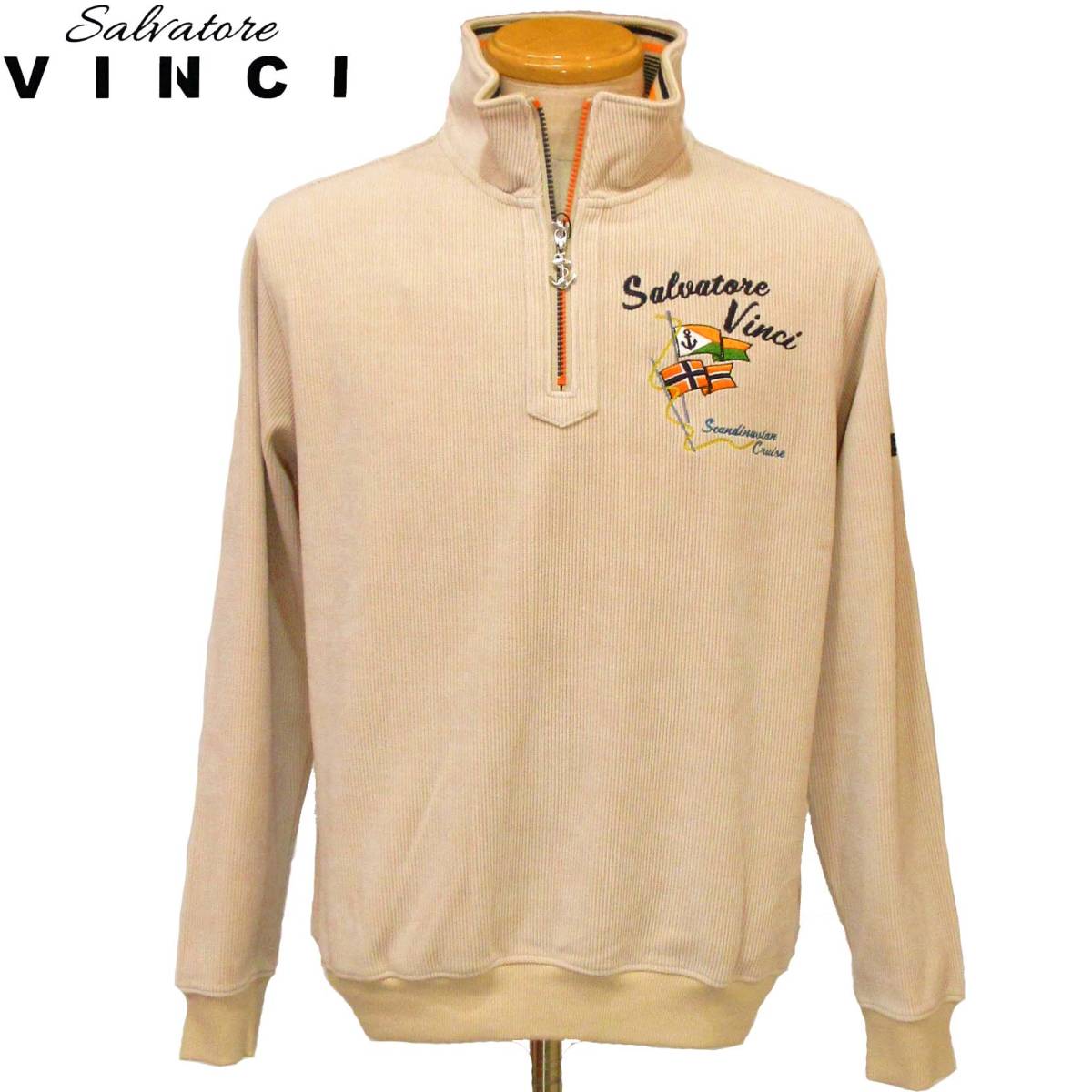 2022新入荷 ★VINCI★SALE ビンチ 25650029 ハーフジップトレーナー【ベージュL】秋冬モデル Lサイズ 2022新入荷 ★VINCI★SALE ビンチ 25650029 ハーフジップトレーナー【ベージュL】秋冬モデル Lサイズ