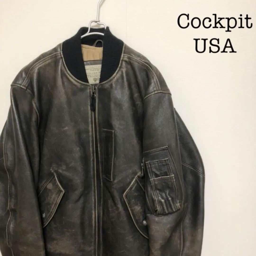 希少】米国製 COCKPITUSA レザージャケット MA-1 M フライト