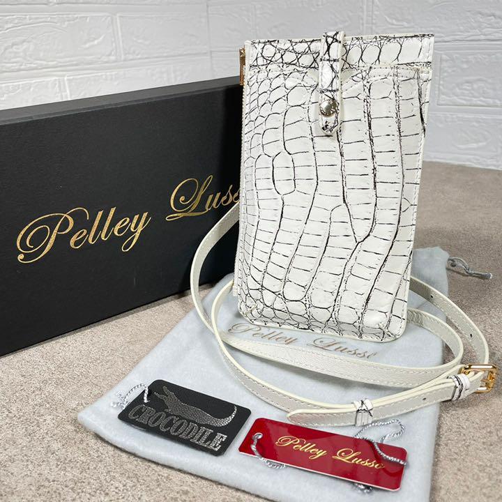 未使用 Pelley Lusso ペリールッソ ショルダー ウォレット クロコ www