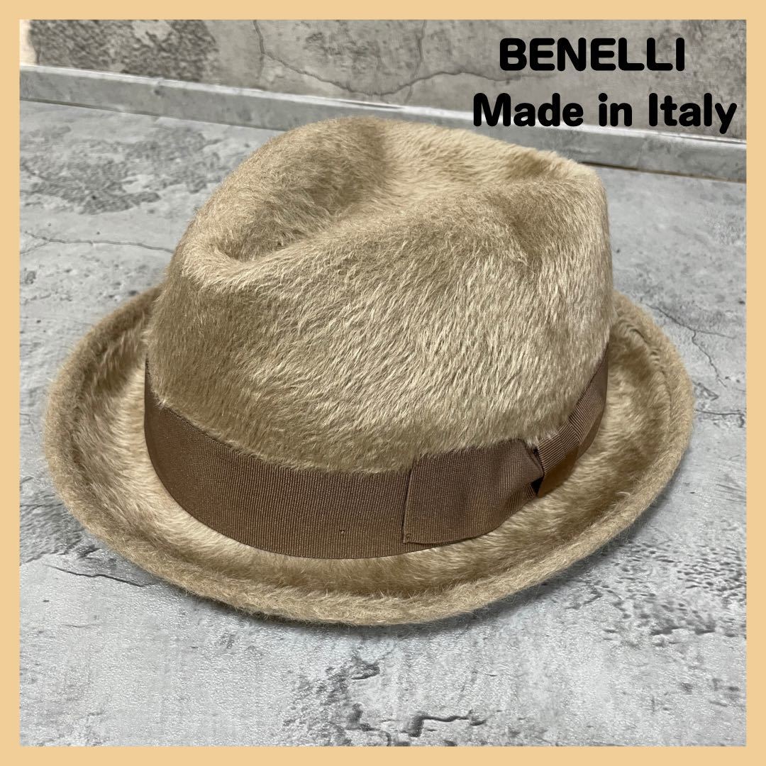 競売 新品定価21000円 BENELLI ベネッリ 中折れハット イタリア製 ...