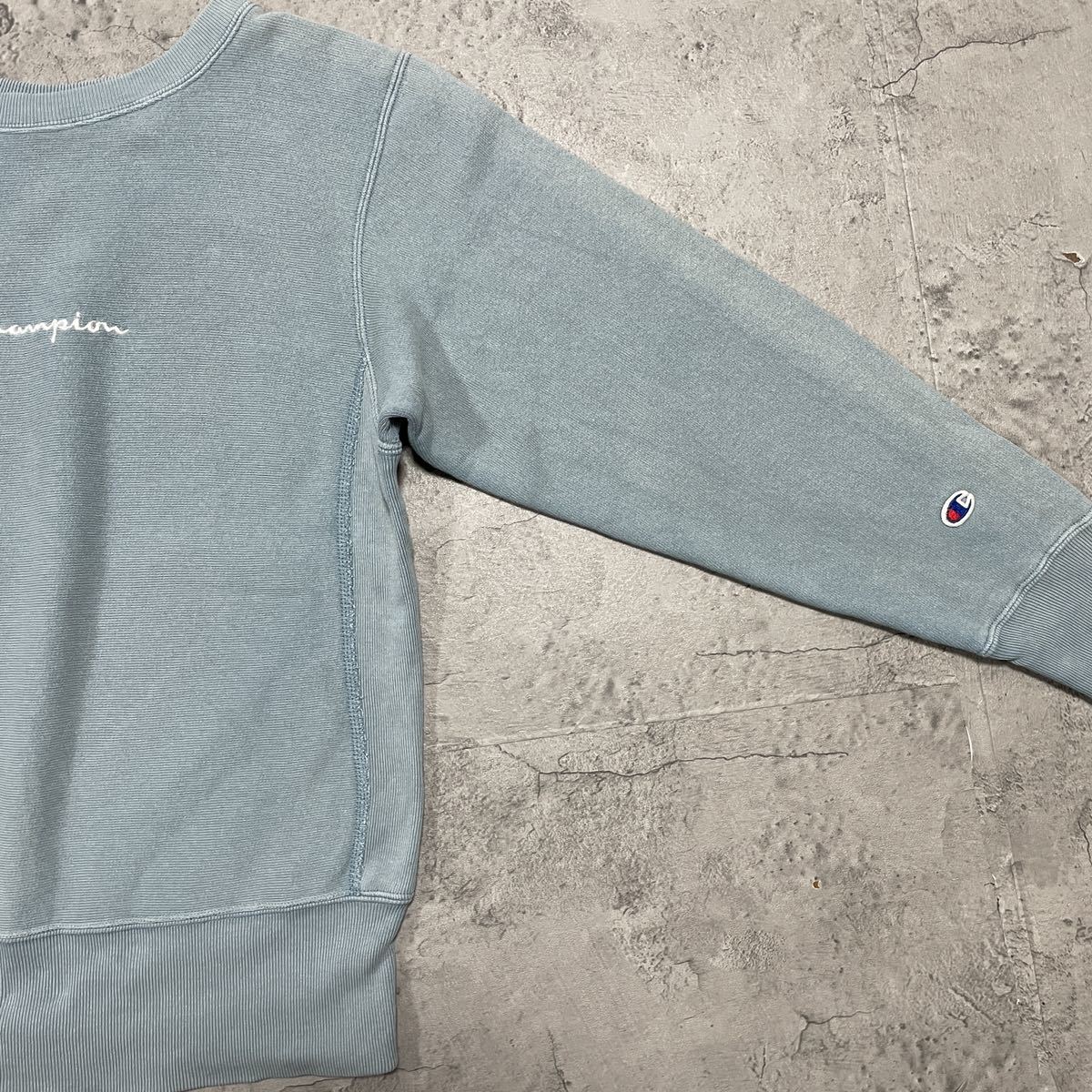 champion チャンピオン スウェット トレーナー reverse weave リバースウィーブ 刺繍ロゴ 青タグ　復刻 センターロゴ 玉FL1567_画像5