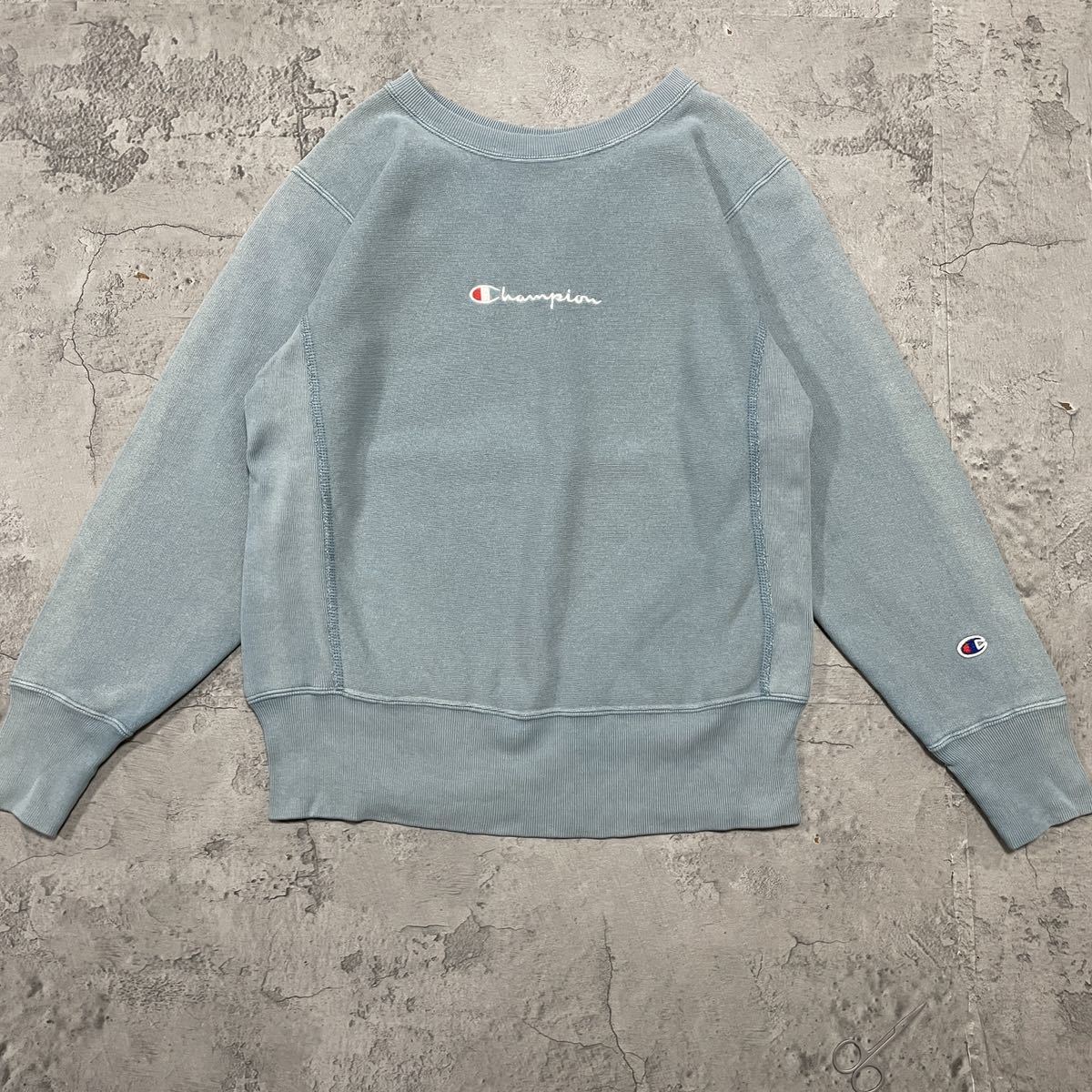 champion チャンピオン スウェット トレーナー reverse weave リバースウィーブ 刺繍ロゴ 青タグ　復刻 センターロゴ 玉FL1567_画像2