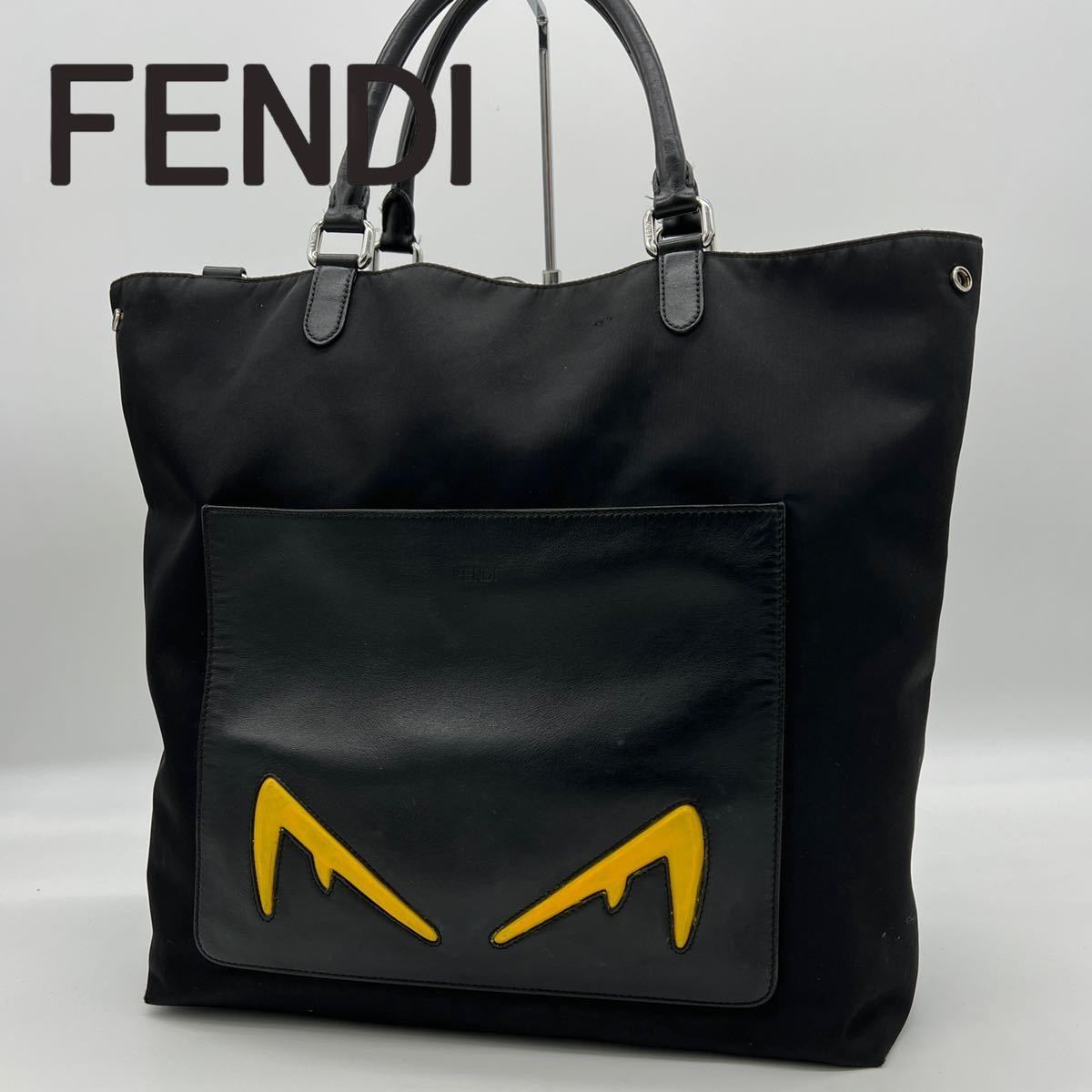 1円 【激レア・高級】FENDI フェンディ モンスター レザー ナイロン