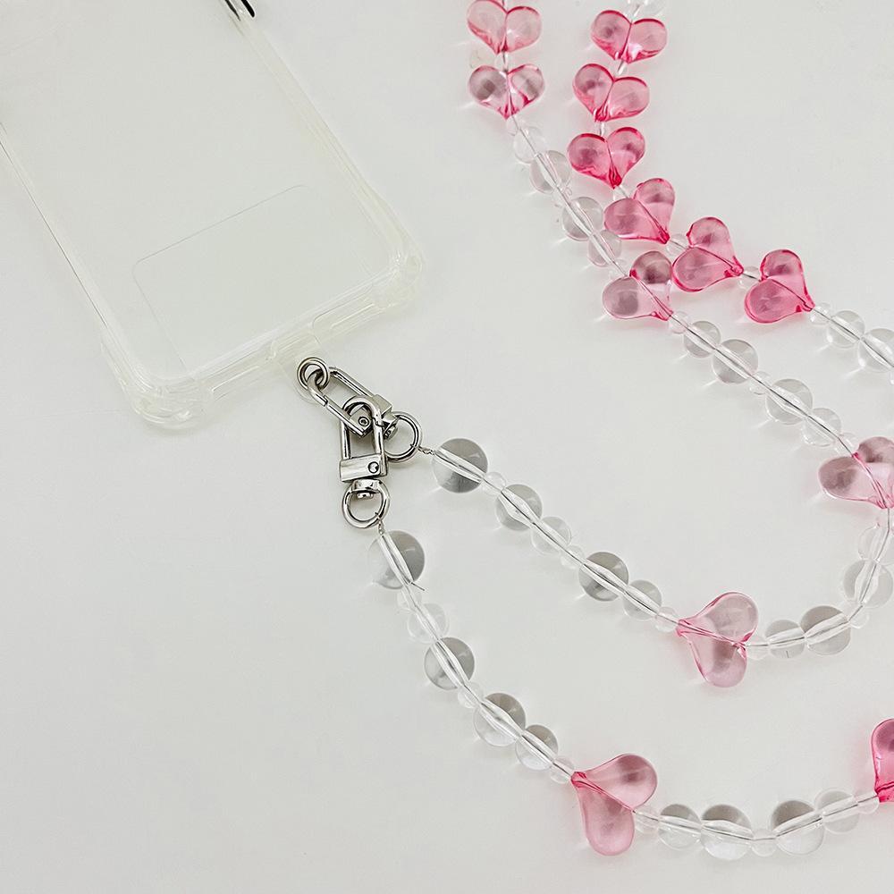  conditions attaching half-price pink Heart neck strap long mobile diagonal ..125.