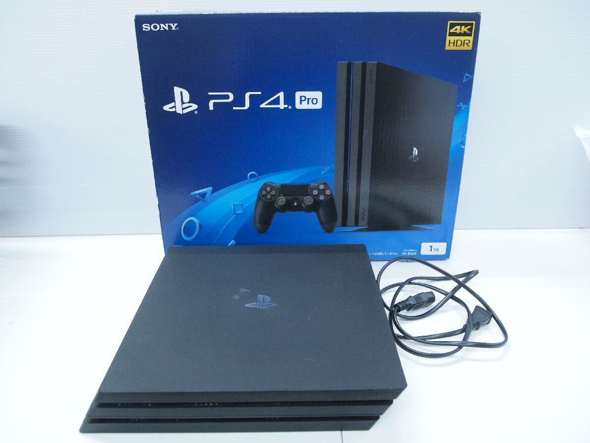 ジャンク ゲーム機本体 PS4 Pro CUH-7100B B01 1TB Jet Black 起動確認