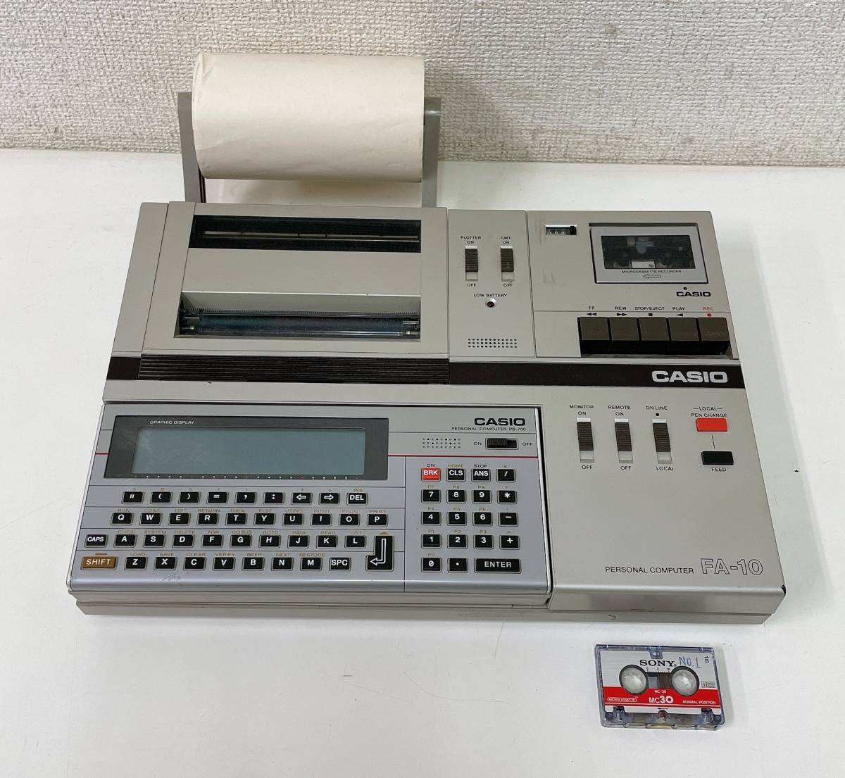 シルバーグレー サイズ CASIO PB-700 プリンタ/カセットFA-10セット