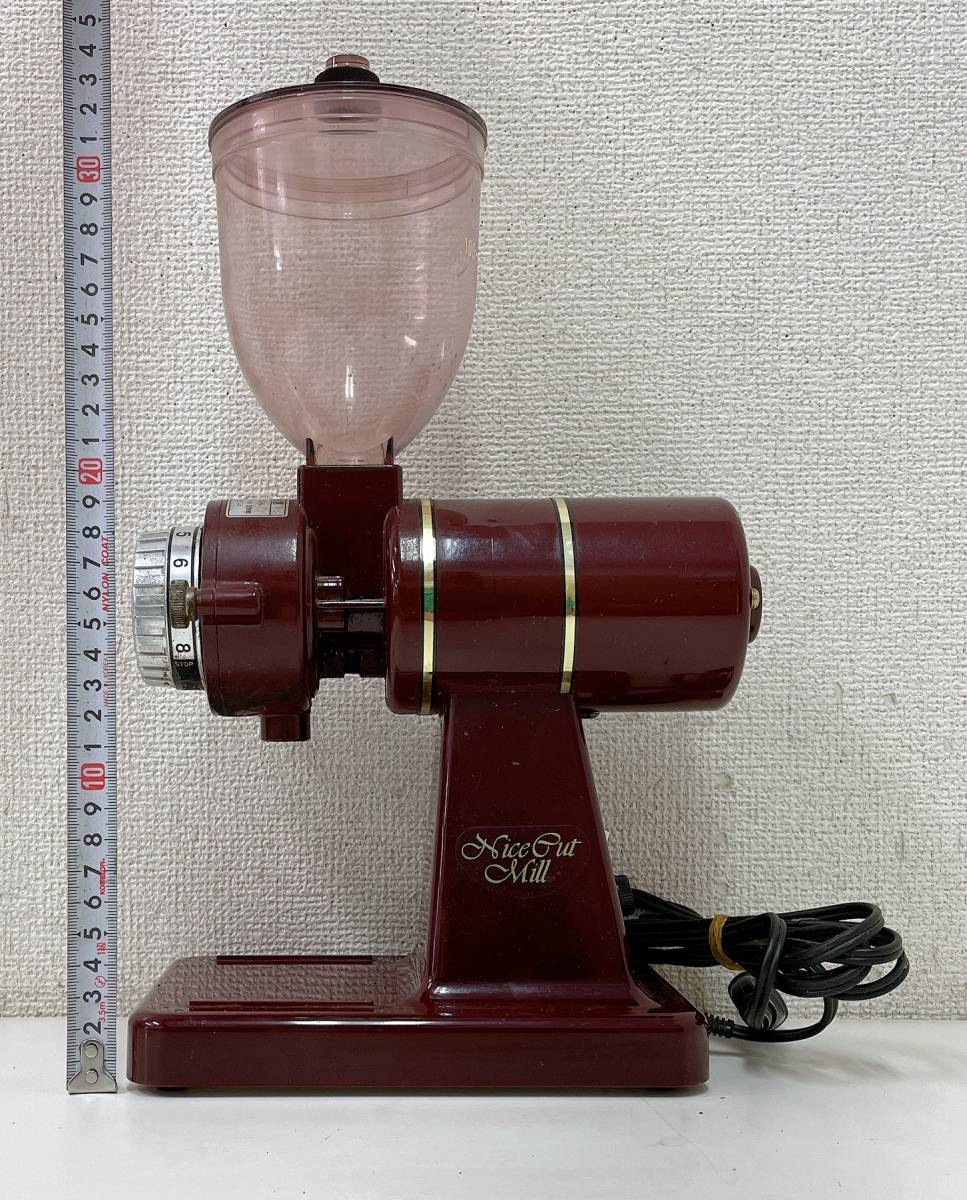 年代物【Kalita カリタ ナイスカットミル 「KH-100」電動コーヒーミル】カリタコーヒーミル/レッド/通電OK/A49-184 ラウンド Kalita カリタ レッド 電動コーヒーミル KH-100 ナイスカットミル 調理機器