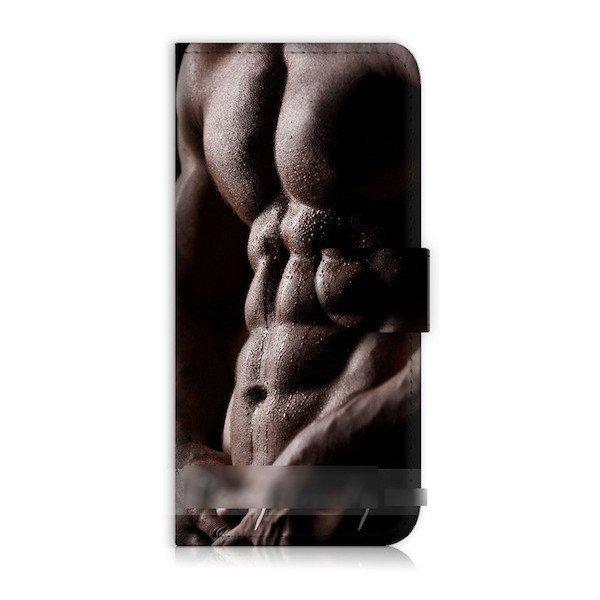 iPhone 14 Plus 14 Pro Max アイフォン プラス プロ マックス 筋肉 腹筋 スマホケース 手帳型ケース カバー_画像1