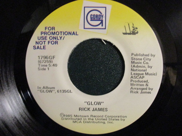 Rick James ： Glow 7'' / 45s (( Soul / Funk )) (( 落札5点で送料無料_画像1