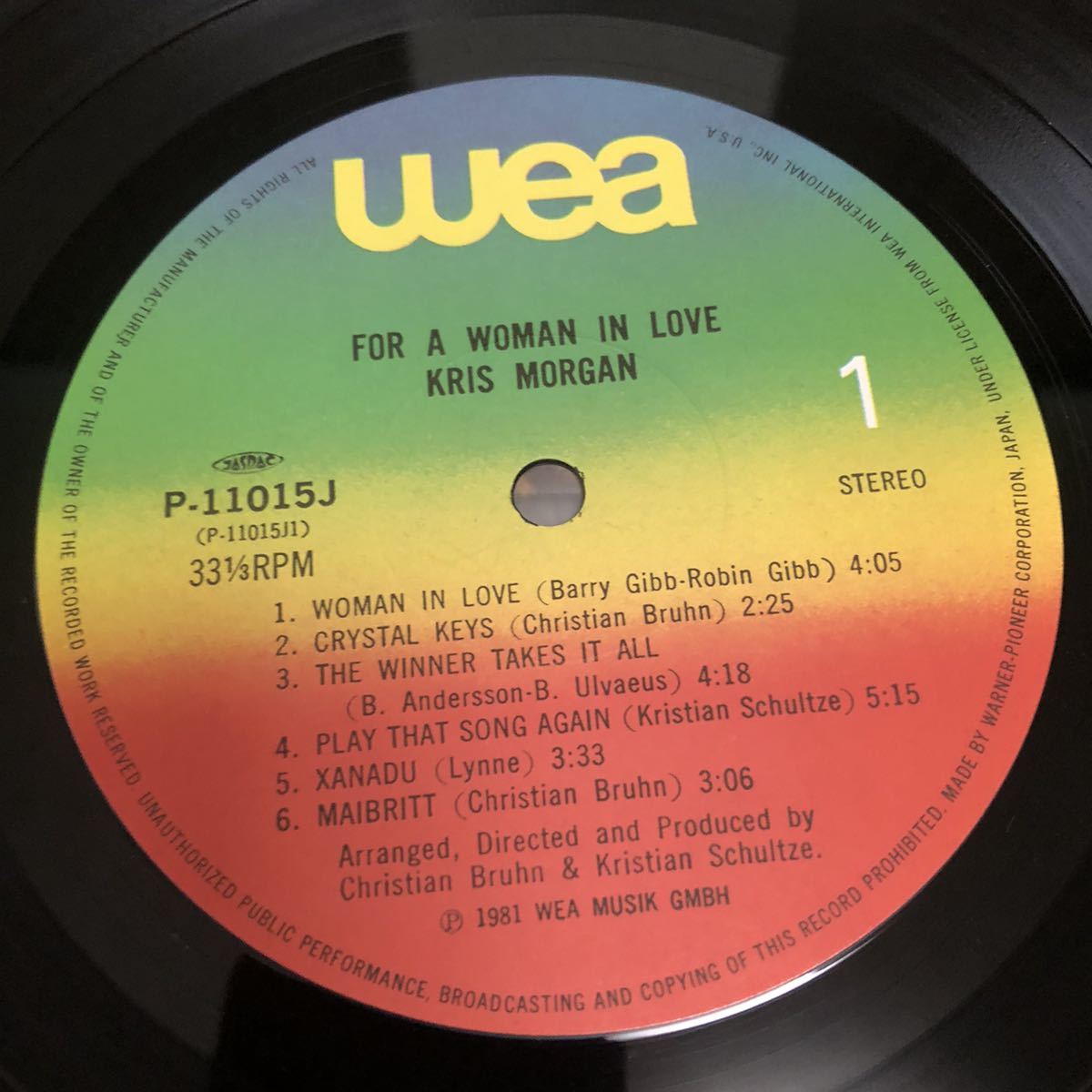 【国内盤】クリスモーガン クリスタルロマンの調べ KRIS MORGAN FOR A WOMAN IN LOVE / LP レコード / P-11015J / ライナー有 / 洋楽_画像8