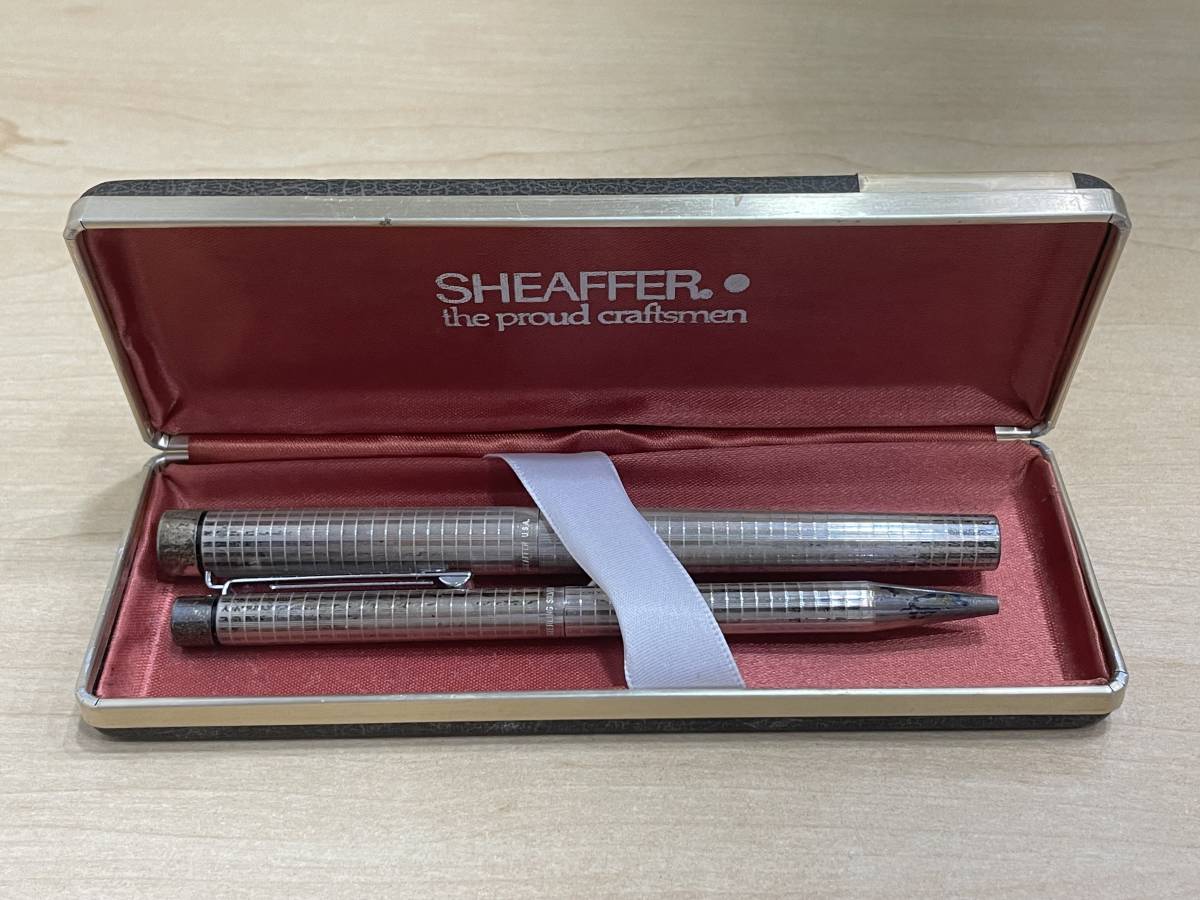 17416】SHEAFFER シェーファー スターリングシルバー 万年筆 ペン先14K