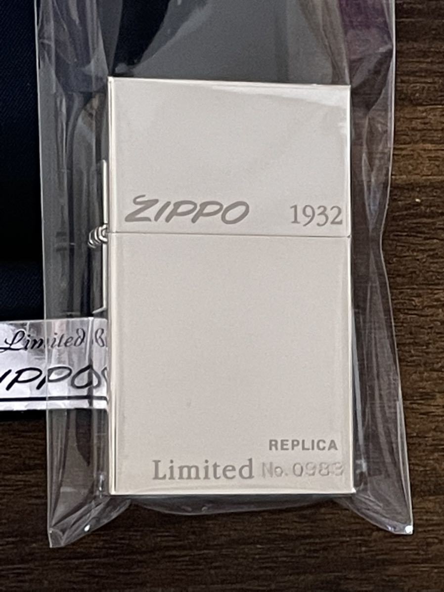zippo 1932 REPLICA SECOND RELEASE 初期型 1932 レプリカ セカンド リリース 限定品 筆記体 銀仕上げ 年代物 シリアルナンバー NO.0983