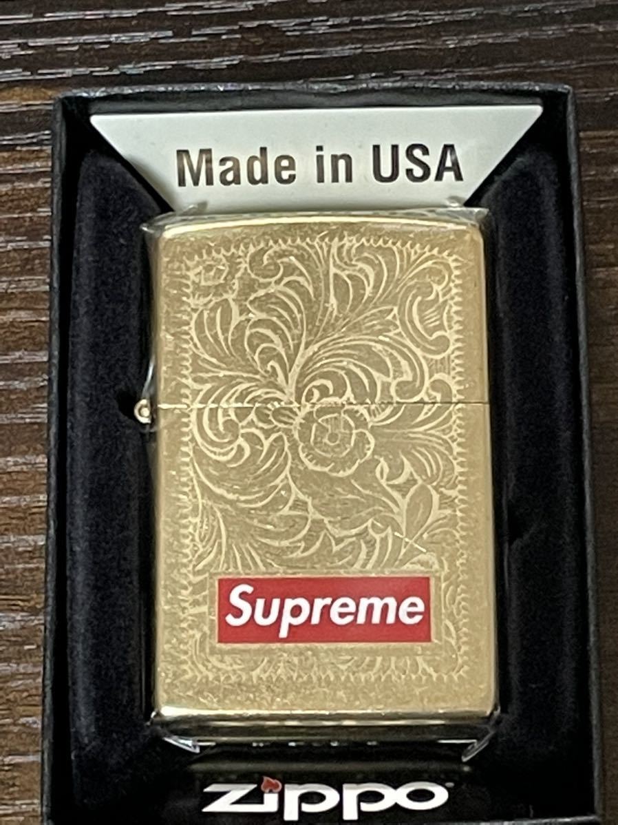 希少‼︎supreme zippo 2014年ゴールド 【オイル2個付属あり】-