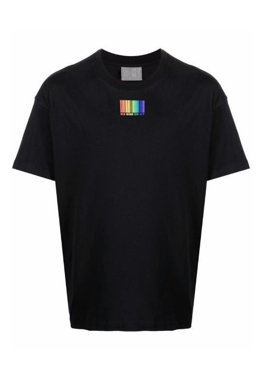 正規未使用 22SS VTMNTS VETEMENTS ヴェトモン RAINBOW BARCODE マルチカラー レインボー バーコード Tシャツ 黒  S VL12TR440B