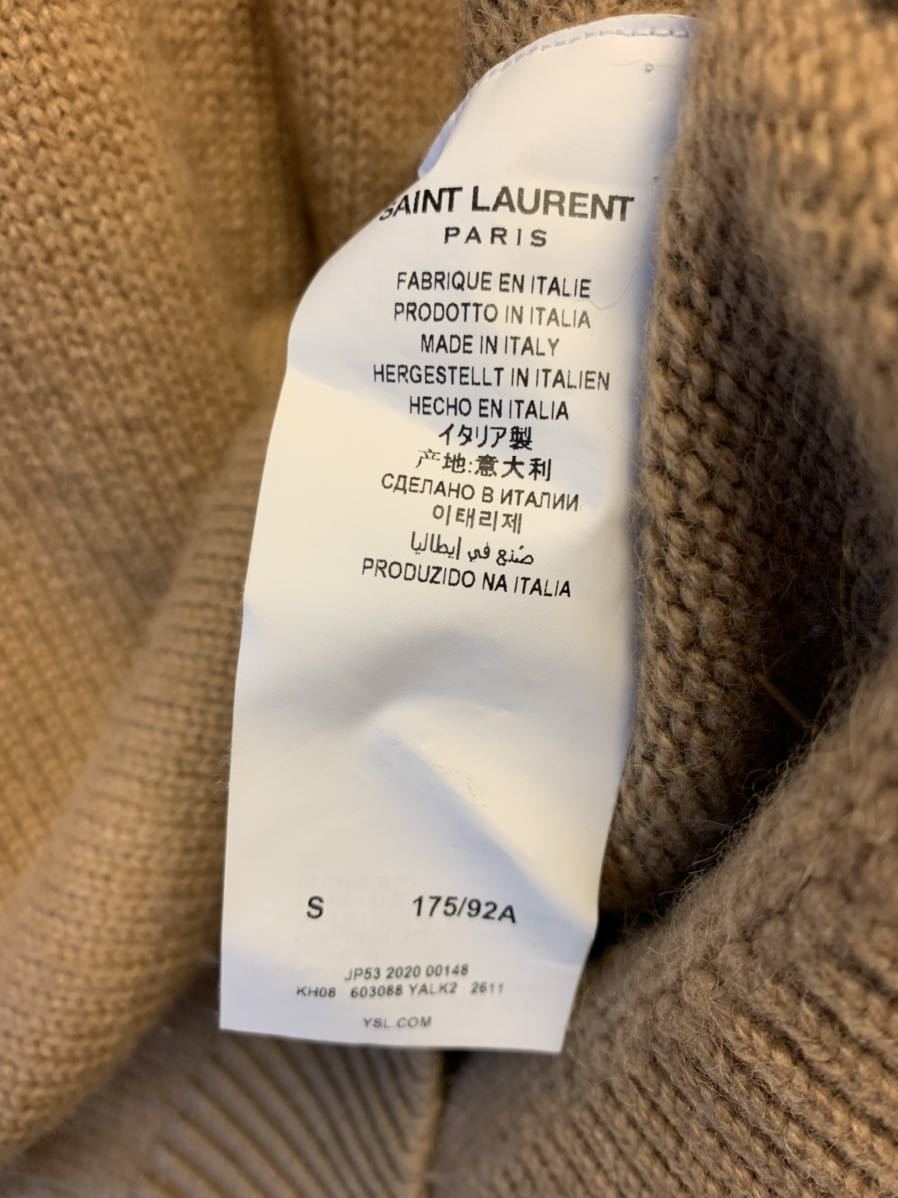 正規 21AW Saint Laurent Paris サンローランパリ キャメル ニット 茶