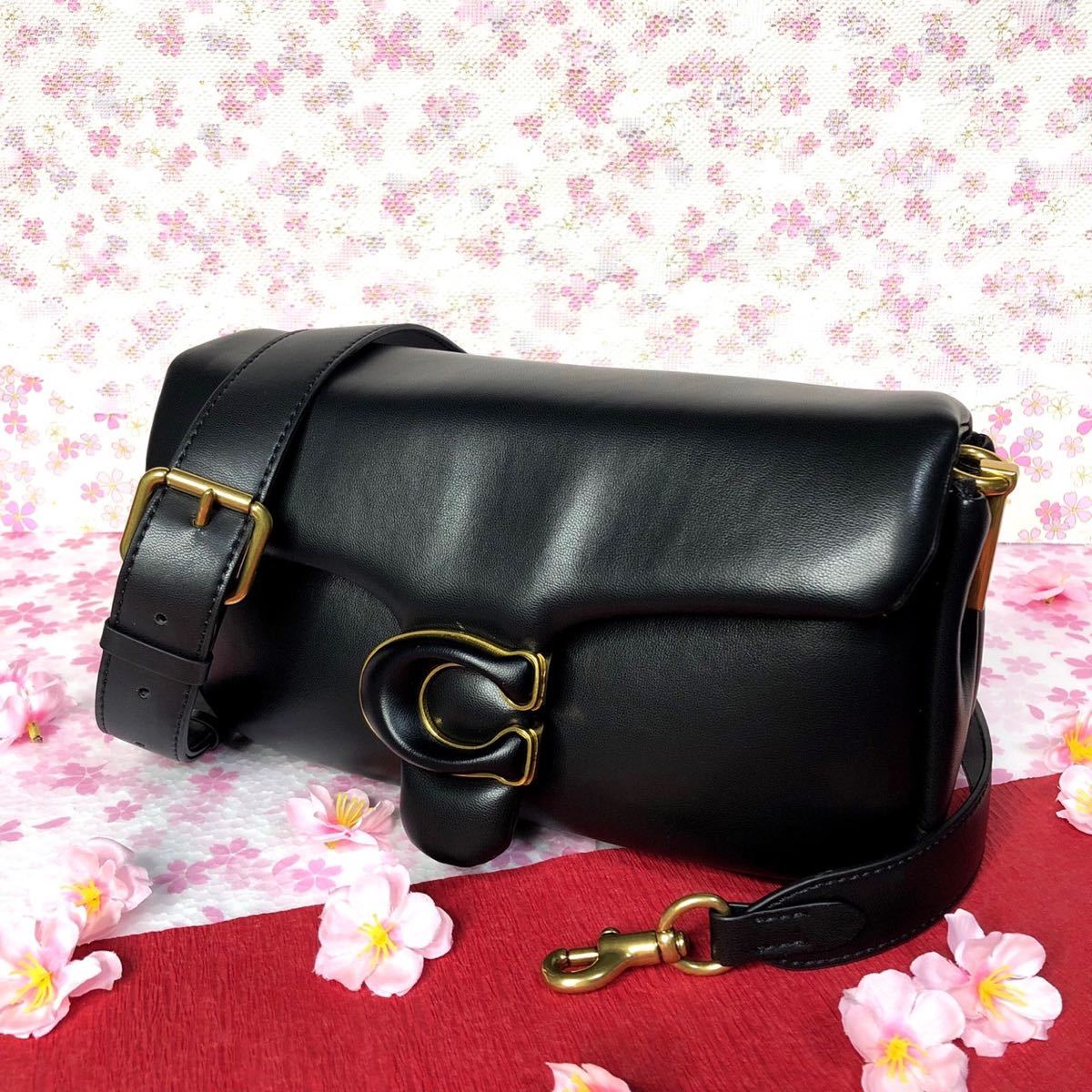 COACH コーチ 新作 ピロータビーショルダーバッグ 新品 ブラック 黒