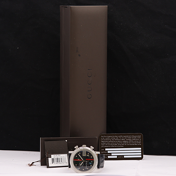 1円 稼働 良品 GUCCI/グッチ 101M クロノ フローラ 9P石入り ブラック ...