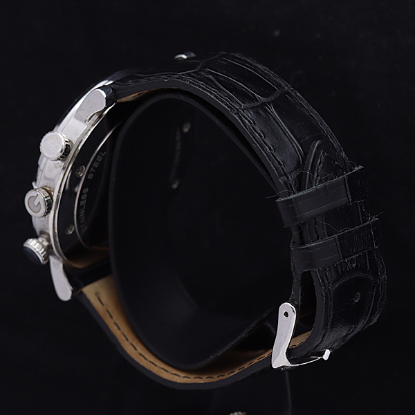 1円 稼働 良品 GUCCI/グッチ 101M クロノ フローラ 9P石入り ブラック ...