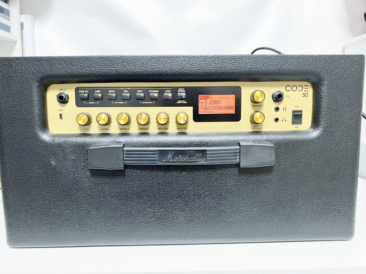 動作品 Marshall マーシャル code50 50W ギターアンプ コード フット