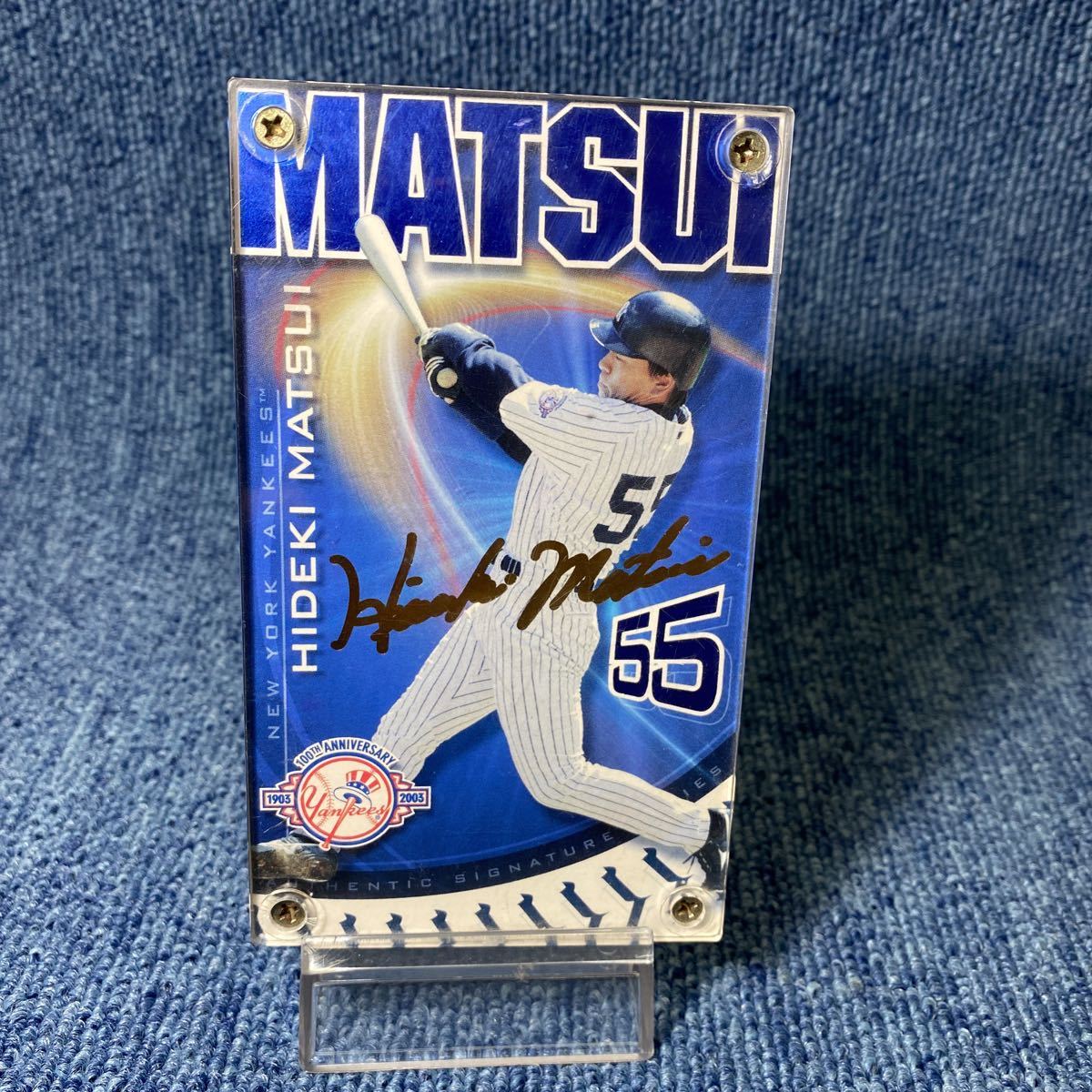 ヤンキース　100周年記念　松井秀喜　限定　シリアルナンバー　金箔サインカード　MLB ホログラムナンバー　hologram authentic レア_画像1