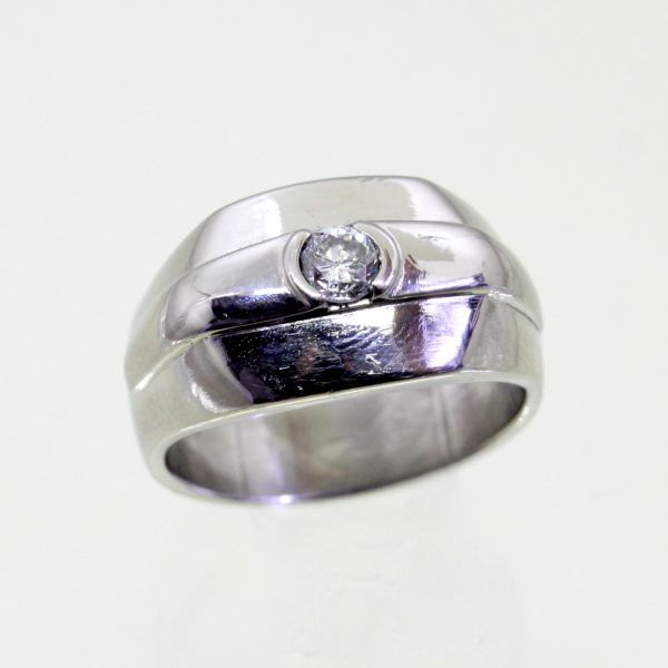 全ての ◎中古美品◎プラチナ ダイヤ 0.31ct メンズリング 17号 ゴールド