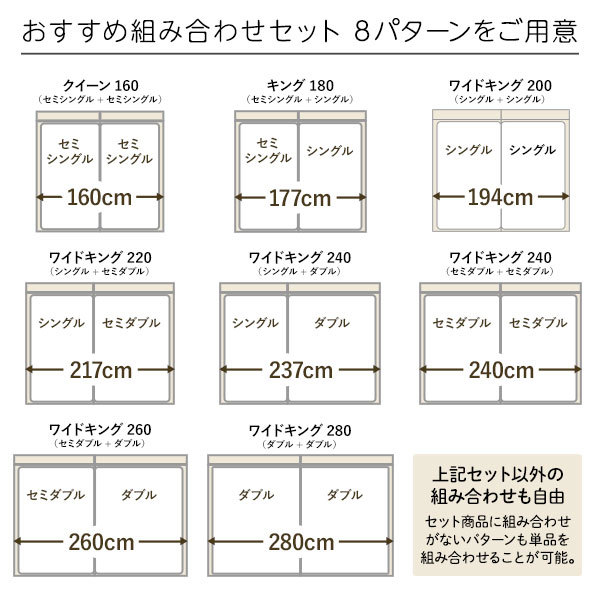 ベッド低床連結ロータイプすのこ木製LED照明付棚付宮付コンセント付シンプルモダンブラウンワイドキング240SD+SDマットレス付ds-2267462_画像4