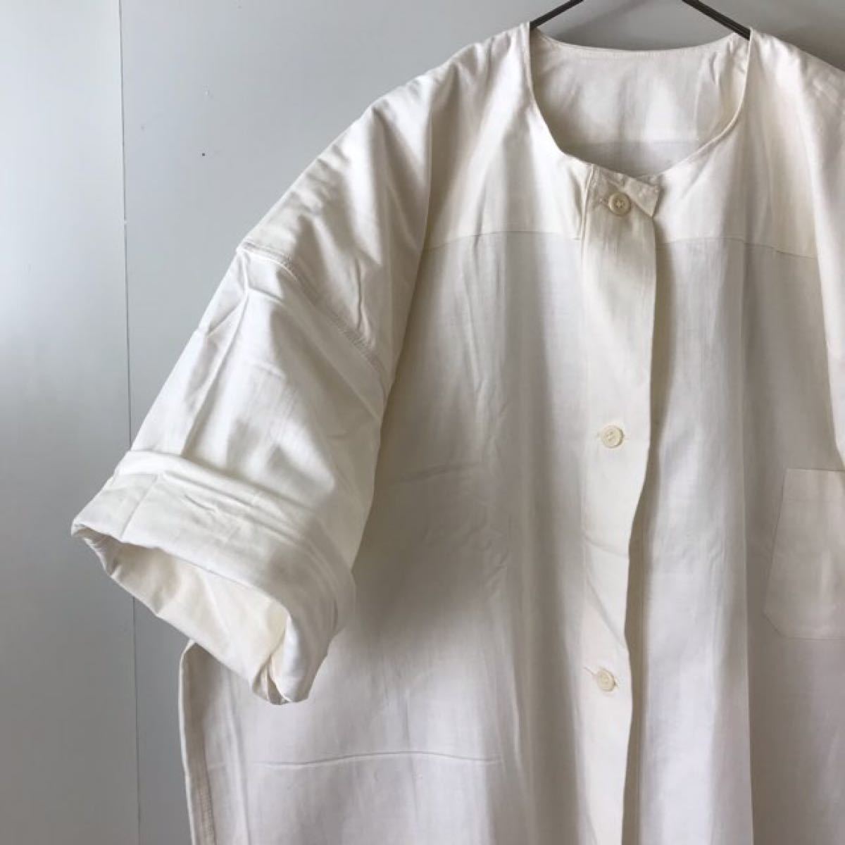【デッドストック】50'sスウェーデン ホスピタルコート シャツ ホワイト