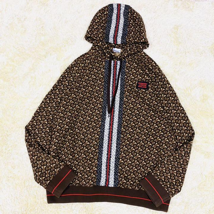 美品】BURBERRY バーバリー TBモノグラム 総柄 プルオーバーパーカー