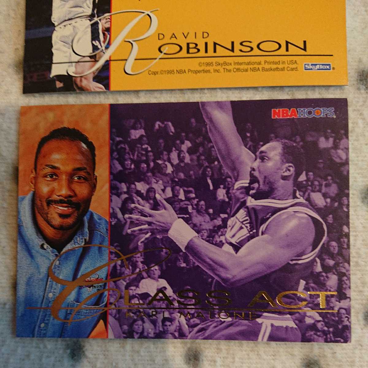 NBA カード ☆ CLASS ACT 2枚セット ☆ DAVID ROBINSON , KARL MALONE ☆ 1995 SKYBOX HOOPS ☆ デビッド ロビンソン カール マローン_画像4