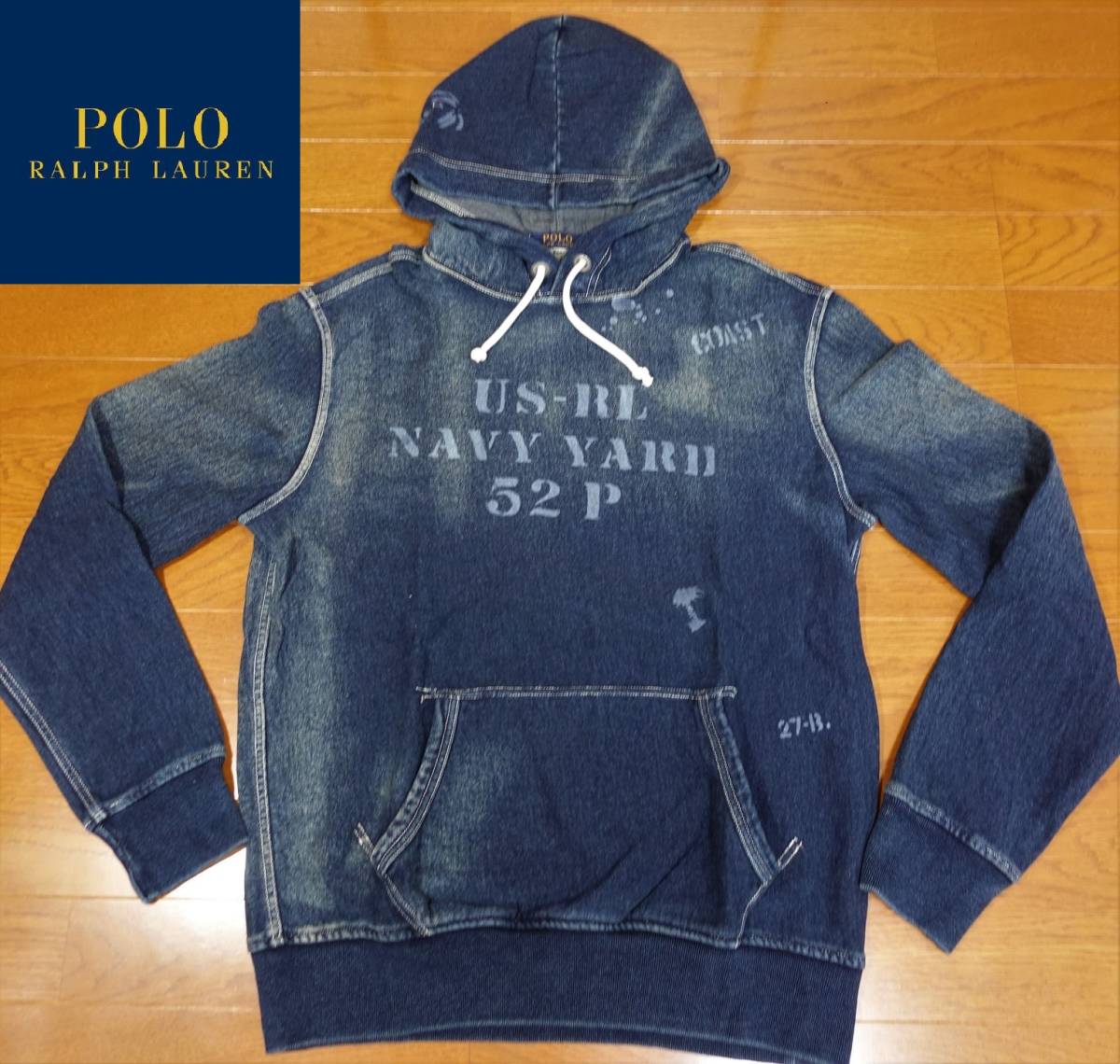 ラルフローレン インディゴ フィッシャーマンセーター インディゴ染め Polo by ラルフローレン インディゴ染め 肉厚 フィッシャーマン