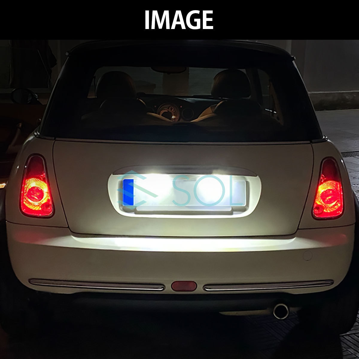 BMW MINI R50 R52 R53 専用 LEDナンバー灯 ユニットASSY キャンセラー内蔵 2個セット 51247114535 Eマーク取得品 出荷締切18時_画像5