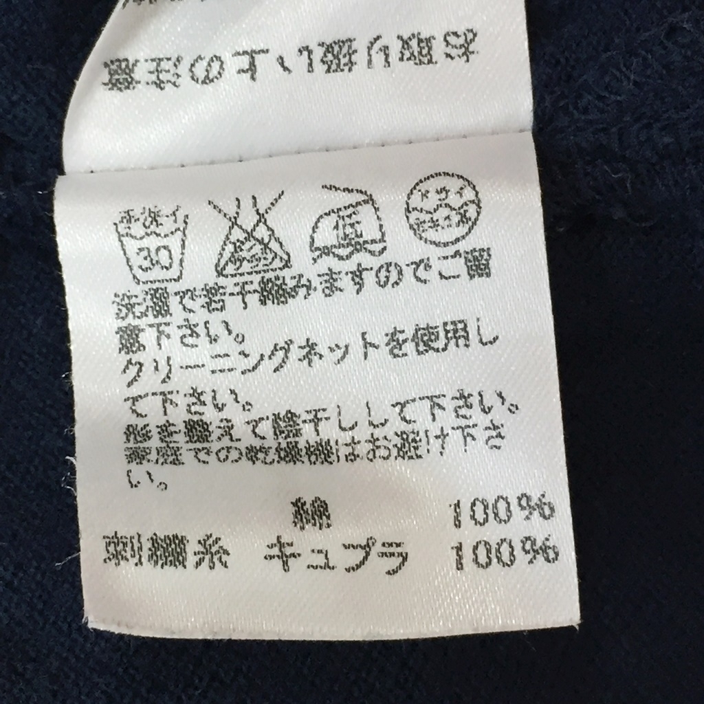 TSUMORICHISATO/ツモリチサト 半袖 ポロシャツ 鹿の子 ネイビー 紺 刺繍 サイズ1 綿100％ レディース_画像9
