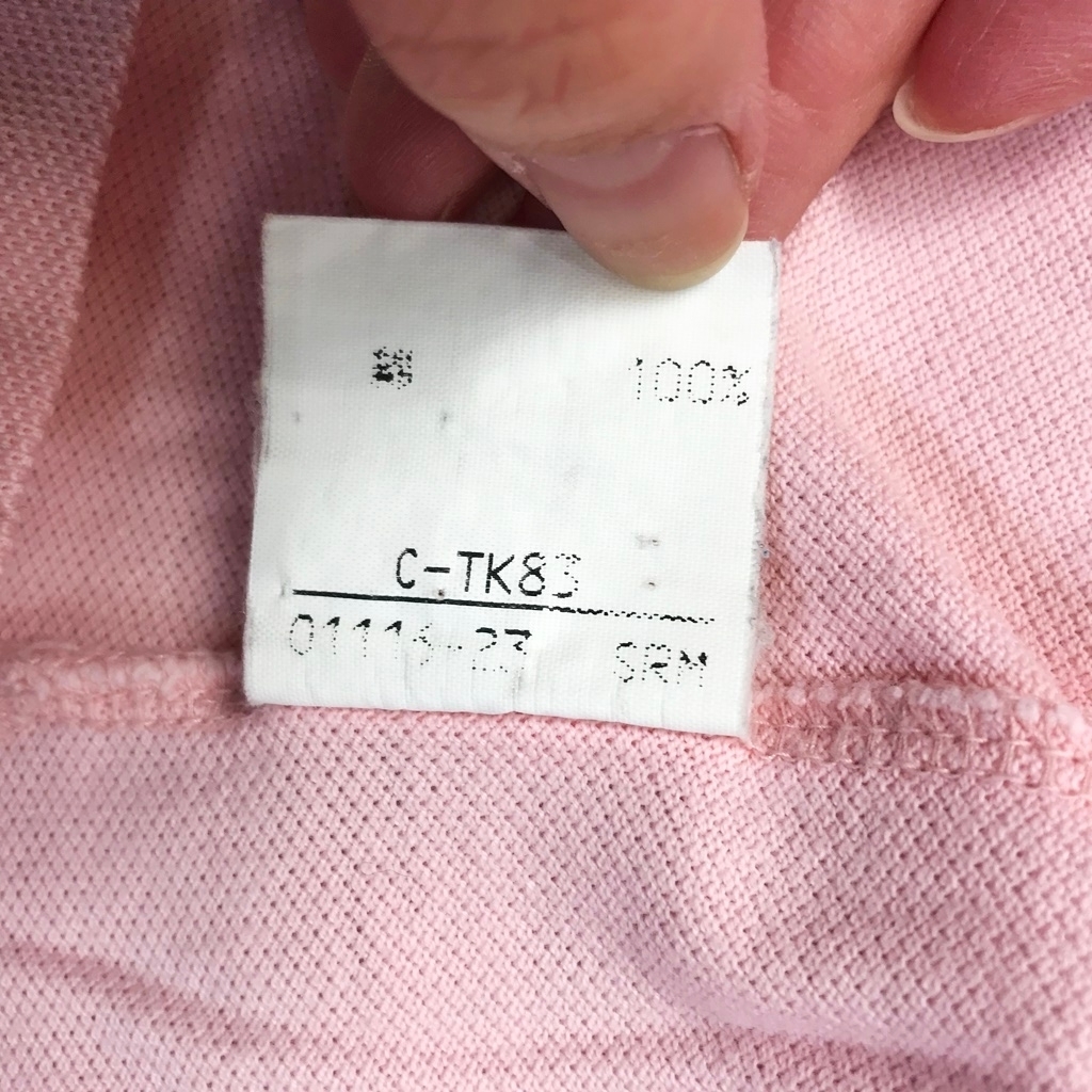 BURBERRYS/バーバリーズ 首元チェック半袖ポロシャツ コットン100％ ピンク サイズF_画像7
