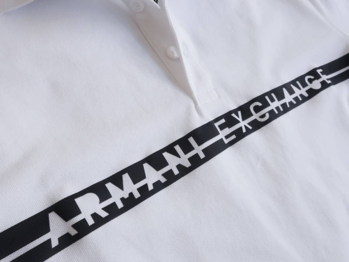  новый товар * Armani * большой размер * белый рубашка-поло * черный двойной линия Logo * вязаный рубашка белый чёрный XXL*ARMANI*651