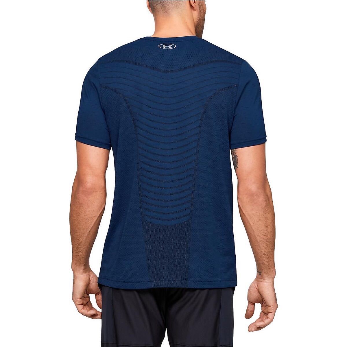 UNDER ARMOUR アンダーアーマー 半袖Tシャツ シームレス ウェーブ ショートスリーブ ブルー(青) メンズM 新品
